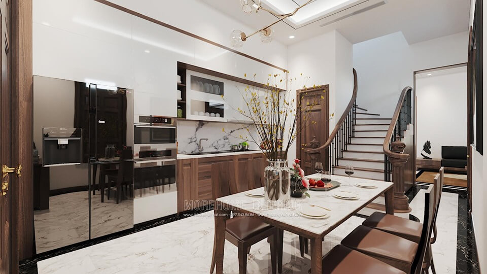 Mẫu tủ bếp gỗ công nghiệp, viện tủ gỗ óc chó mang đến sự hiện đại và sang trọng cho không gian bếp Thiết kế phòng bếp, tủ bếp đẹp