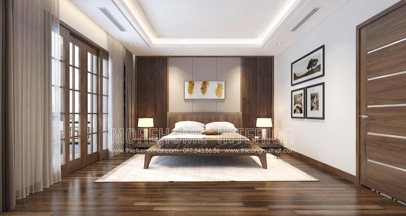 Thiết kế nội thất phòng ngủ gỗ óc chó Thiết kế nội thất phòng ngủ gỗ óc chó