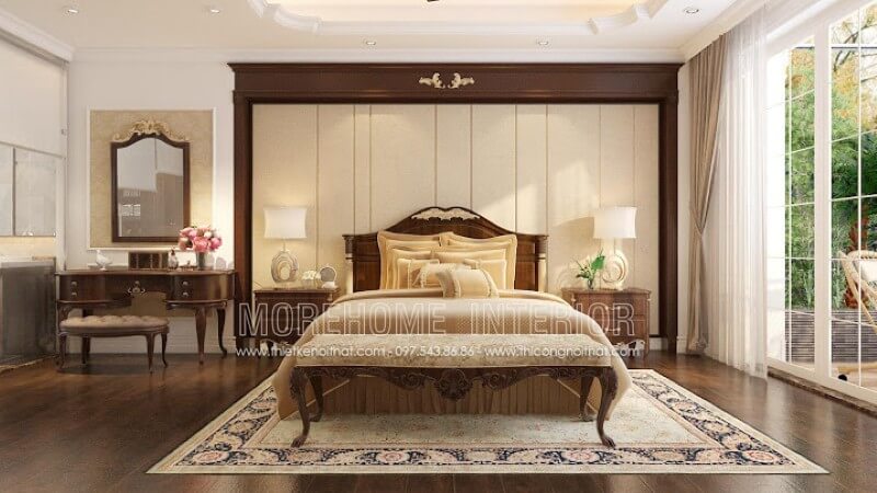 Thiết kế nội thất phòng ngủ gỗ óc chó Thiết kế nội thất phòng ngủ gỗ óc chó