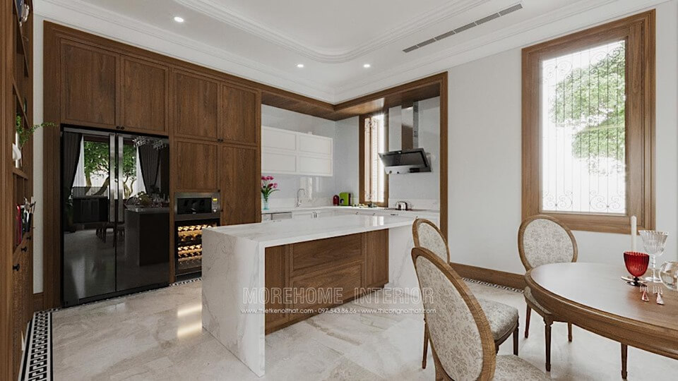 Mẫu thiết kế nội thất phòng bếp hiện đại đẹp cho nhà biệt thự Nội thất phòng bếp