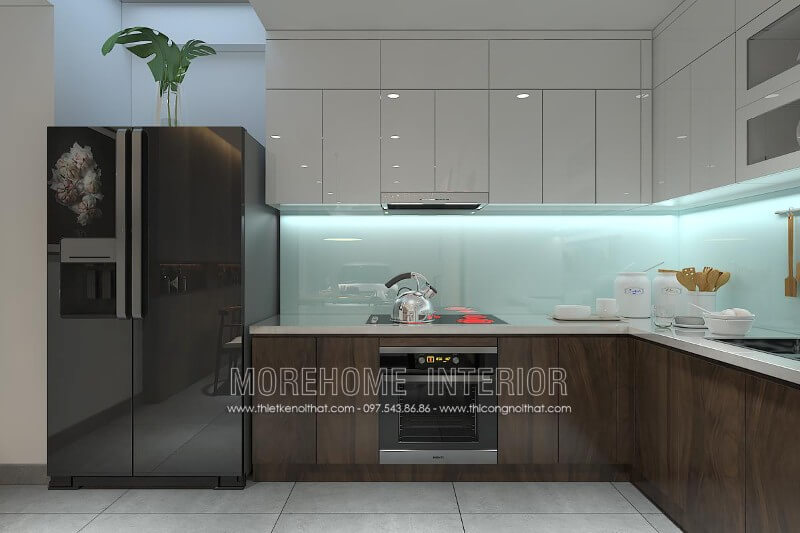 Tủ bếp nhà phố gỗ An Cường là một trong những mẫu tủ bếp đẹp rất được các khách hàng quan tâm bởi mang tính thẩm mĩ cao với sự đa dạng vân gỗ: vân gỗ chéo, đảo vân...tạo nét sang trọng, hiện đại cho không gian phòng bếp Thiết kế tủ bếp đẹp