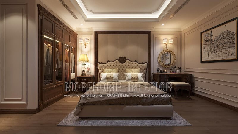 Morehome chuyên thiết kế và thi công, sản xuất giường ngủ gỗ óc chó tân cổ điển đẹp tại hà nội, hải phòng, đà nẵng, hcm....Khách hàng có nhu cầu đặt sản xuất giường ngủ gỗ óc chó tự nhiên, vui lòng liên hệ Morehome để được tư vấn và báo giá. thiết kế nội thất chung cư