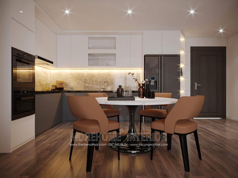 Thiết kế phòng ăn hiện đại ấn tượng cho căn hộ chung cư Mẫu nội thất chung cư hiện đại