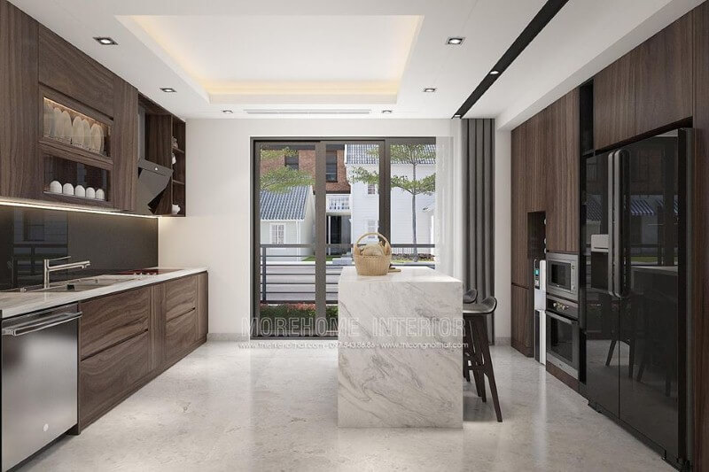 Trang trí nội thất phòng bếp đảo đẹp sang trọng cho nhà phố, biệt thự, nhà liền kề hiện đại.